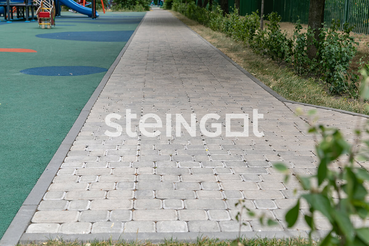 Тротуарная плитка Классика Штайн Сильвер сделанная по технологии двойного вибропрессования