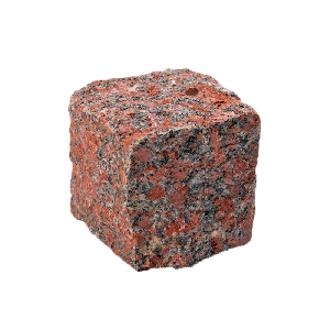 Капустинское (Rosso Santiago GR1) гранит брусчатка колотая 10х10х10 см